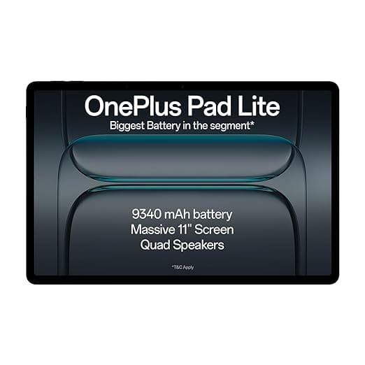(Refurbished) OnePlus Pad Lite 11" - 9340mAh, Quad Hi-Res Speakers | Excellent Condition
