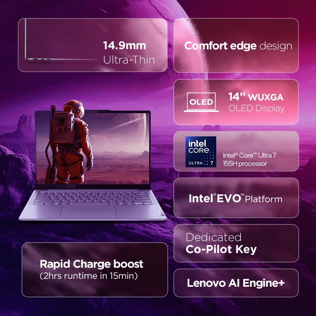 (Refurbished) Lenovo Yoga Slim 7 14" - Core Ultra 7 155H, 32GB RAM, 1TB SSD, WUXGA OLED | Excellent Condition - Image 2