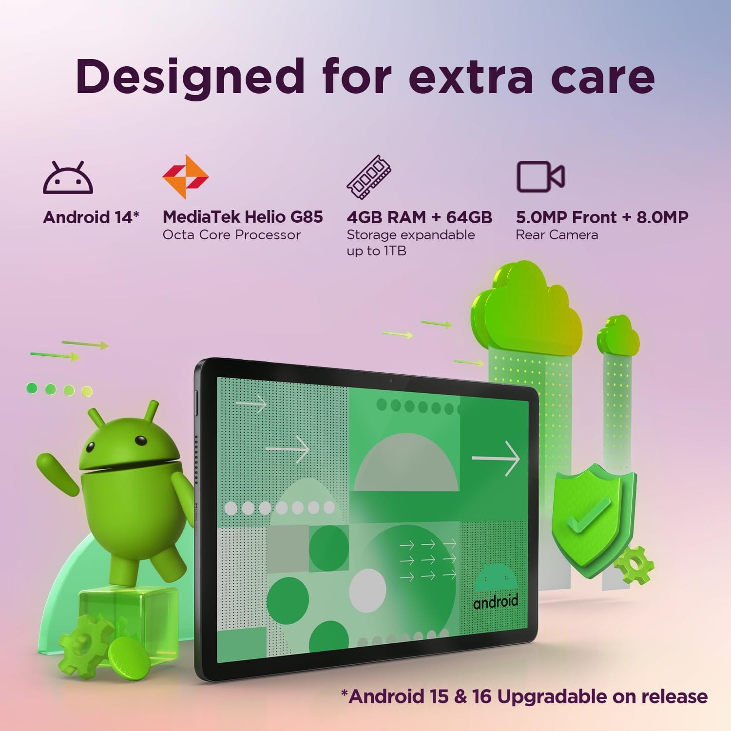 (Refurbished) Lenovo Tab 10.1" Wi-Fi 4GB/64GB - Android 14, Dolby Atmos, Polar Blue | Excellent Condition - Image 4