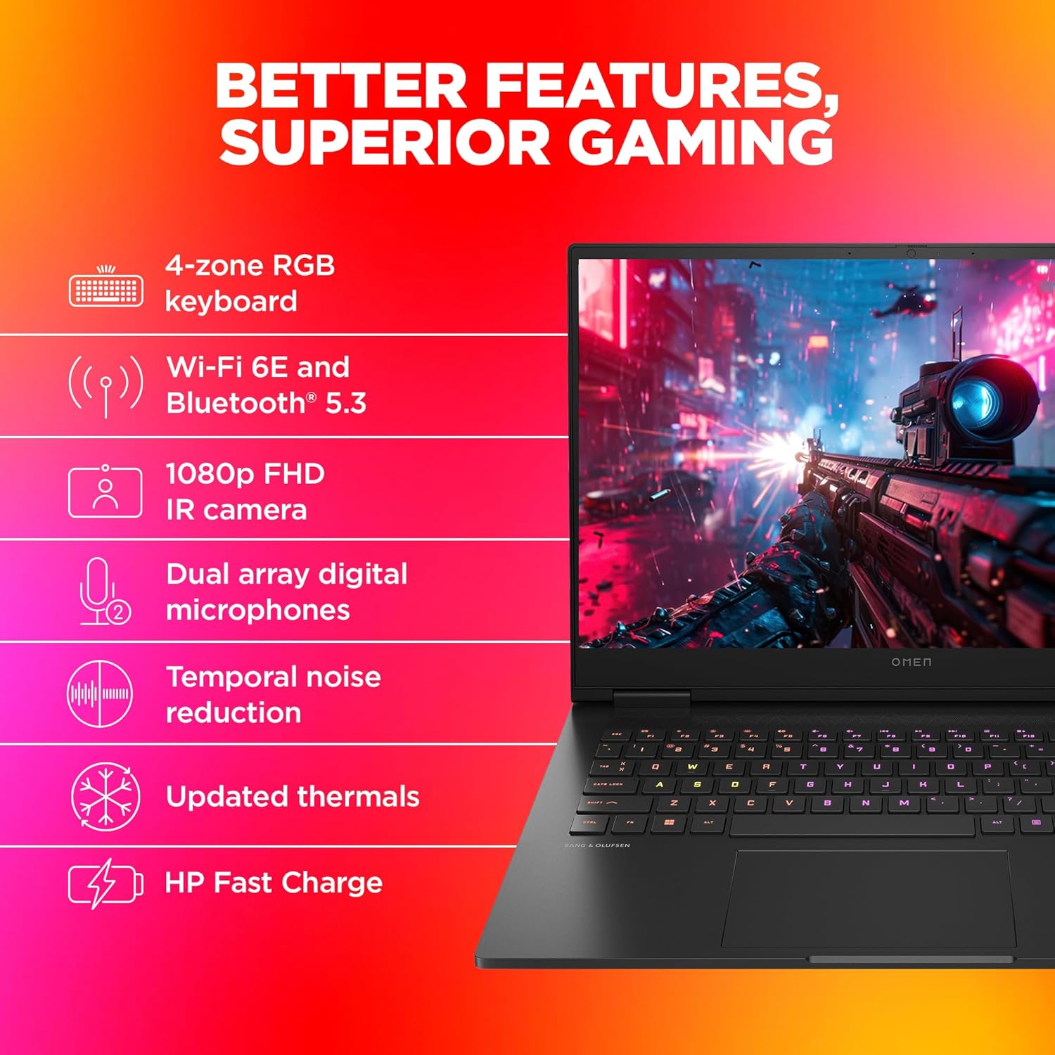 (Refurbished) HP Omen 16.1" Gaming - Ryzen 7 7840HS, RTX 4060 8GB, 16GB RAM, 1TB SSD, 165Hz | Excellent Condition - Image 5
