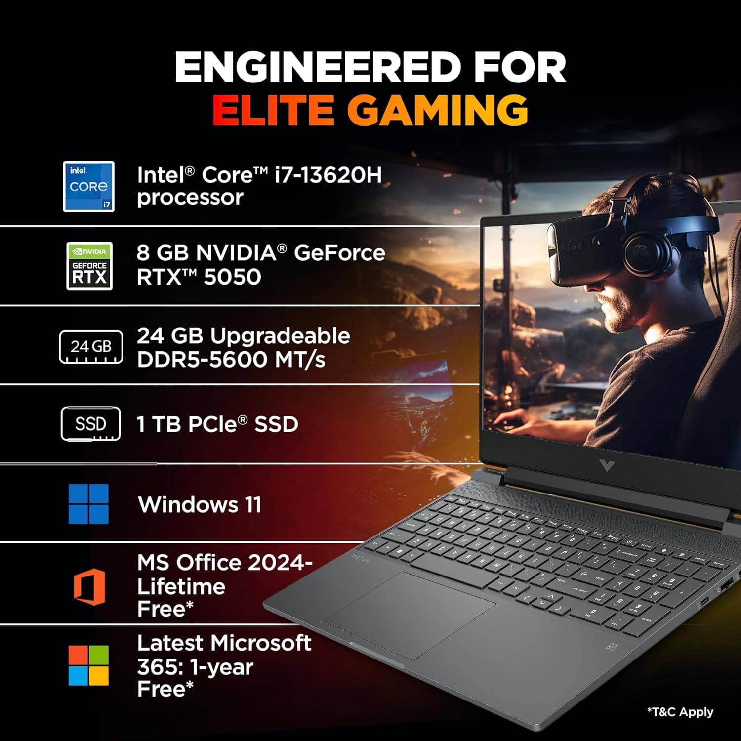 (Refurbished) HP Victus 15.6" Gaming - Core i7-13620H, RTX 5050 8GB, 24GB RAM, 1TB SSD, 144Hz | Excellent Condition - Image 4