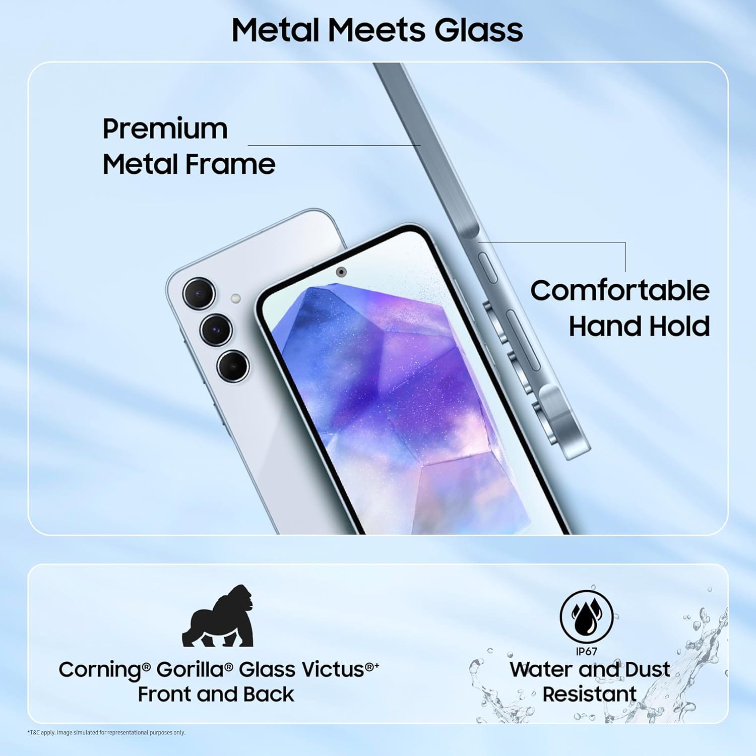 (Refurbished) Samsung Galaxy A55 5G 12GB/256GB - Awesome Iceblue | Excellent Condition - Image 5