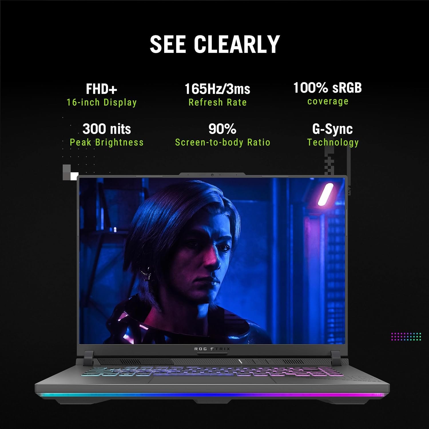 (Refurbished) ASUS ROG Strix G16 - Ryzen 9 8940HX, RTX 5050 8GB, 16GB RAM, 1TB SSD, 165Hz | Excellent Condition - Image 3