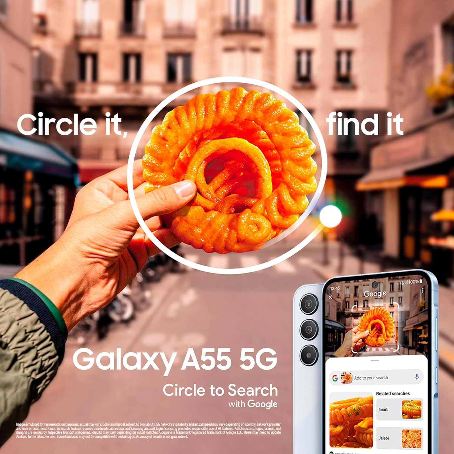 (Refurbished) Samsung Galaxy A55 5G 12GB/256GB - Awesome Iceblue | Excellent Condition - Image 2