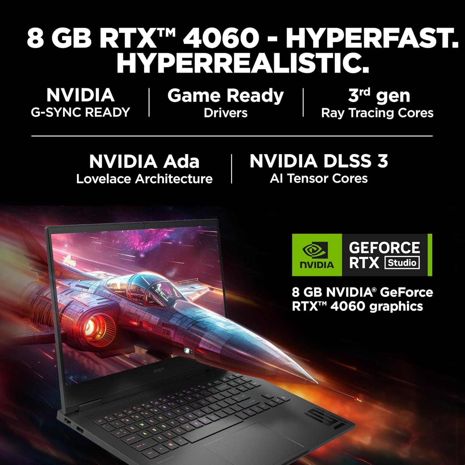 (Refurbished) HP Omen 16.1" Gaming - Ryzen 7 7840HS, RTX 4060 8GB, 16GB RAM, 1TB SSD, 165Hz | Excellent Condition - Image 2