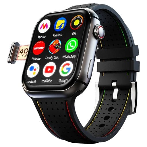 Fire-Boltt Dream WristPhone 4G calling smartwatch in Midnight Grace – front view